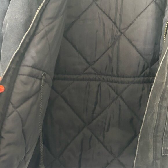 Vintage Carhartt Black Canvas Quilted Corduroy Collar Chore Work Jacket Size 48 - Picture 8 of 12
